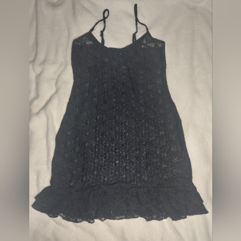 Kendall & Kylie Charcoal Lace Mini Dress